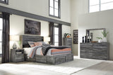 Baystorm Gray LED Storage Platform Bedroom Set with 4 Drawers by Ashley at Eve Furniture