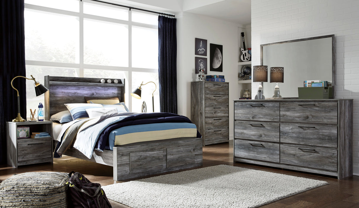Baystorm Gray LED Storage Youth Platform Bedroom Set by Ashley at Eve Furniture