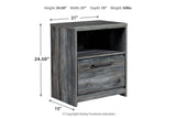 Baystorm Gray Nightstand by Ashley at Eve Furniture