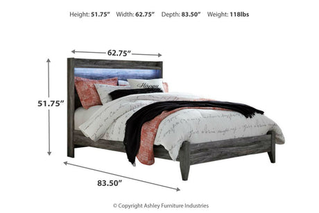 Baystorm Gray Queen LED Panel Bed by Ashley at Eve Furniture