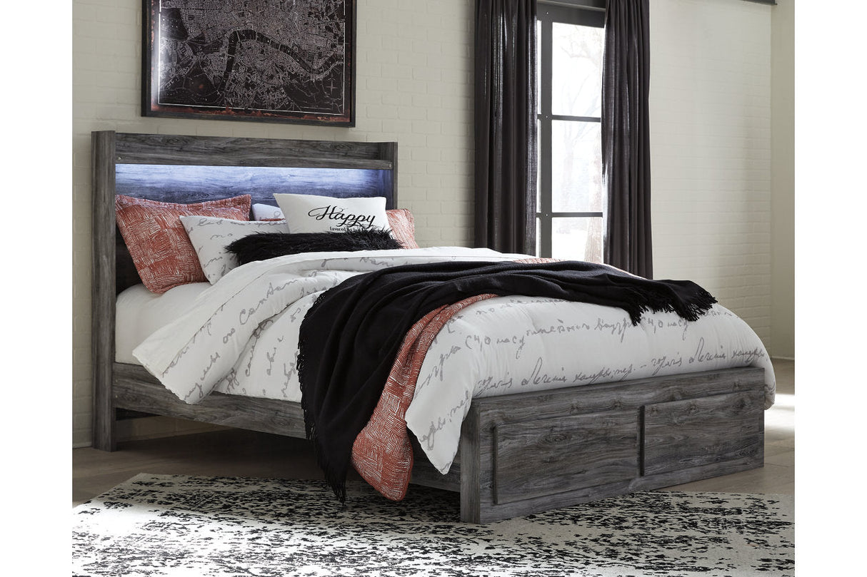 Baystorm Gray Queen LED Storage Platform Bed by Ashley at Eve Furniture