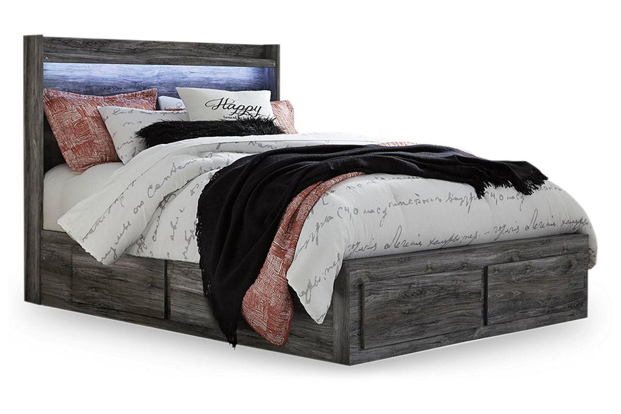 Baystorm Gray Queen Platform Bed with 6 Storage Drawers by Ashley at Eve Furniture