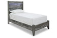 Baystorm Gray Twin LED Panel Bed by Ashley at Eve Furniture