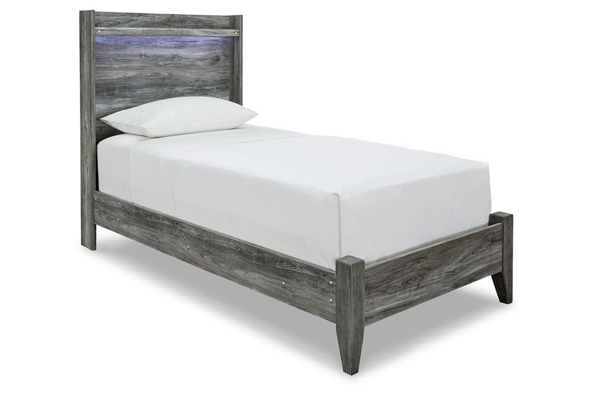Baystorm Gray Twin LED Panel Bed by Ashley at Eve Furniture