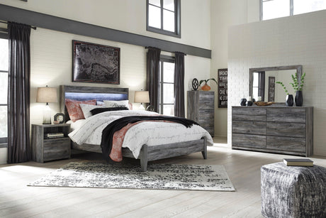 Baystorm Gray LED Panel Bedroom Set by Ashley at Eve Furniture