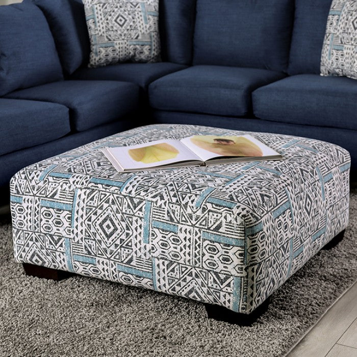 Bayswater Navy Ottoman by Furniture of America at Eve Furniture