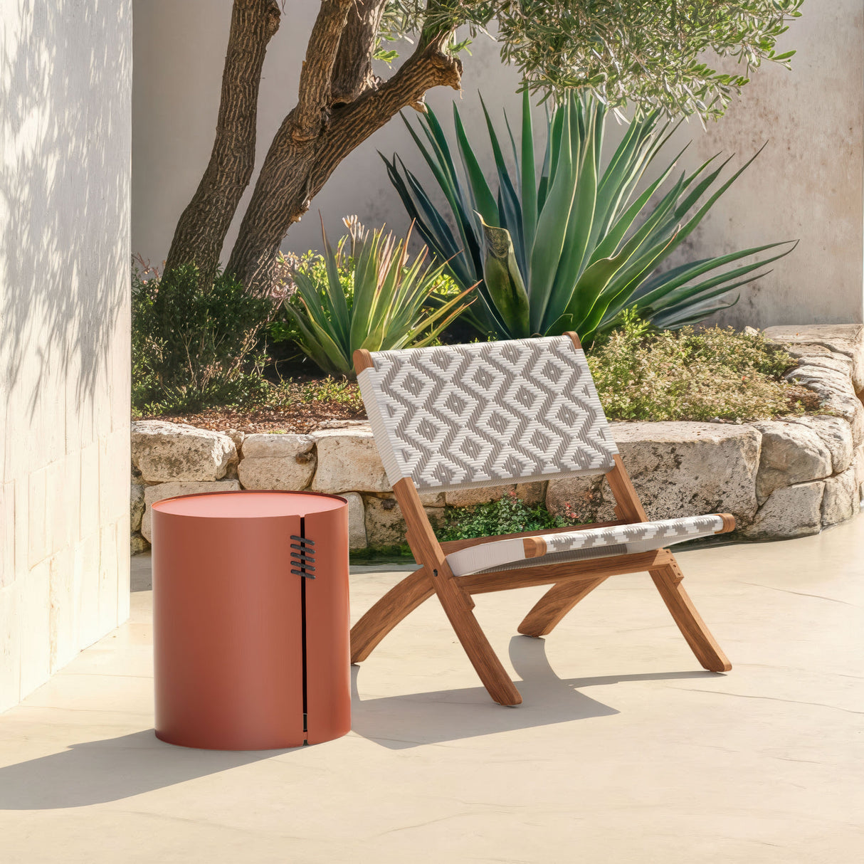 Bayu Brown Outdoor Side Table by Zuomod at Eve Furniture