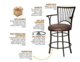 Bayview 30″ Bar Stool, Swivel by Steve Silver at Eve Furniture