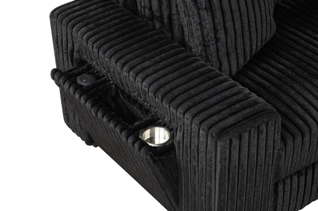 Bazooka Black 7-Piece Sectional with Ottoman by Happy Homes at Eve Furniture