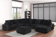 Bazooka Black 7-Piece Sectional with Ottoman by Happy Homes at Eve Furniture
