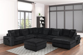 Bazooka Black 7-Piece Sectional with Ottoman by Happy Homes at Eve Furniture