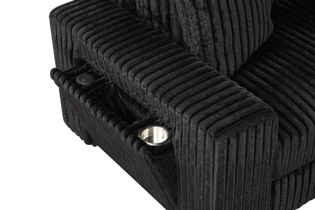 Bazooka Black 7-Piece Sectional with Ottoman by Happy Homes at Eve Furniture
