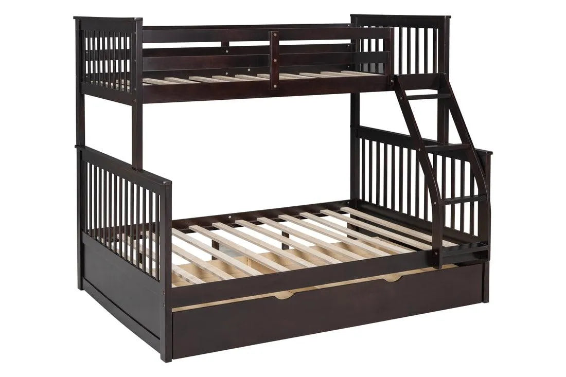 BB20 Twin/Full Bunk Bed w/Twin Trundle Espresso by Happy Homes at Eve Furniture