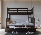BB20 Twin/Full Bunk Bed w/Twin Trundle Espresso by Happy Homes at Eve Furniture