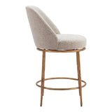 Nordhavn Swivel Counter Stool Beige & Gold - Image 3