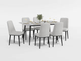 Salerno Beige Velvet Dining Chair, Set of 2