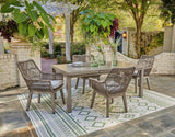 Beach Beige Front Outdoor Dining Table and 4 Chairs by Ashley at Eve Furniture