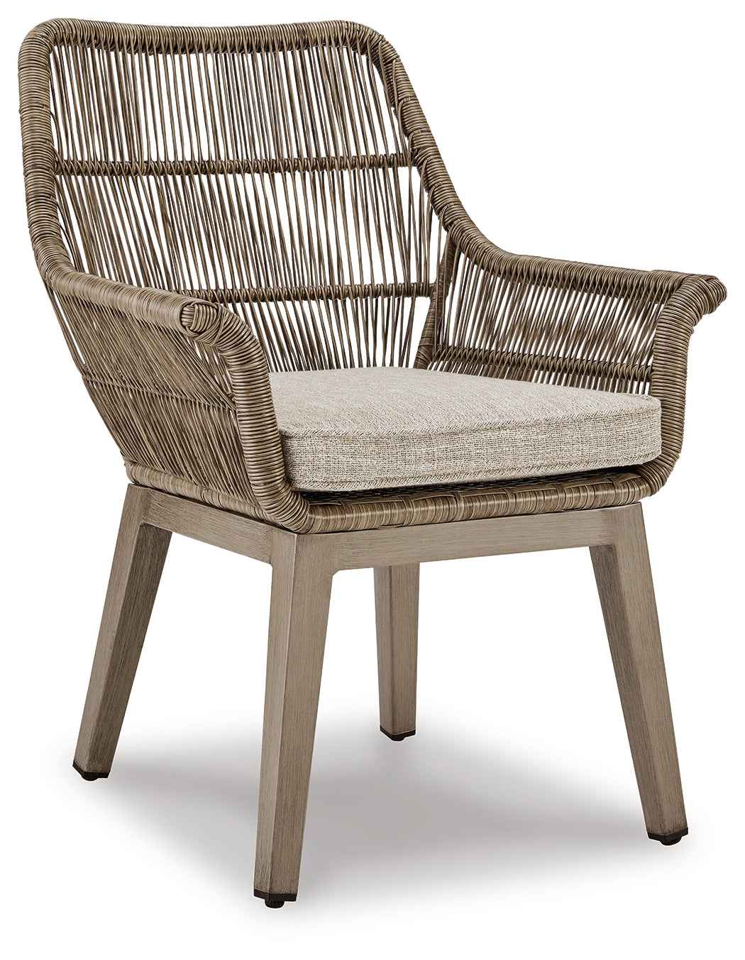 Beach Beige Front Outdoor Dining Table and 6 Chairs by Ashley at Eve Furniture