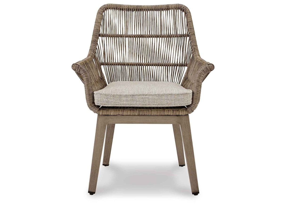 Beach Front Beige Arm Chair with Cushion by Ashley at Eve Furniture