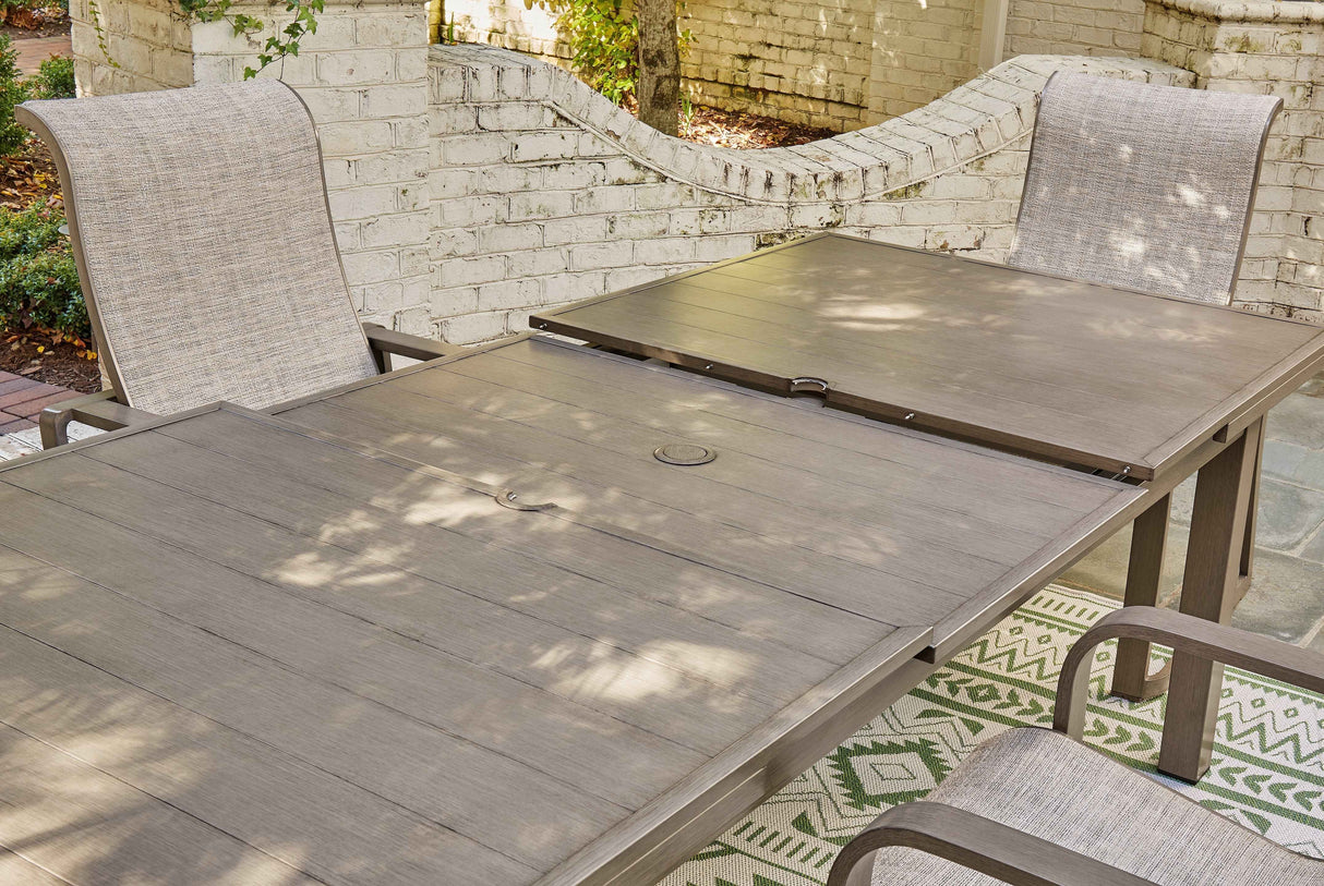Beach Front Beige Outdoor Dining Table by Ashley at Eve Furniture