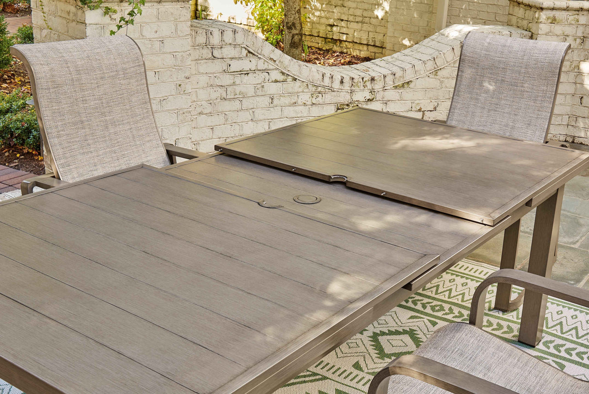 Beach Front Beige Outdoor Dining Table by Ashley at Eve Furniture