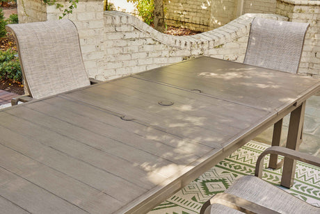 Beach Front Beige Outdoor Dining Table by Ashley at Eve Furniture