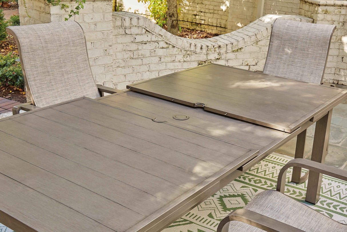 Beach Front Beige Outdoor Dining Table by Ashley at Eve Furniture