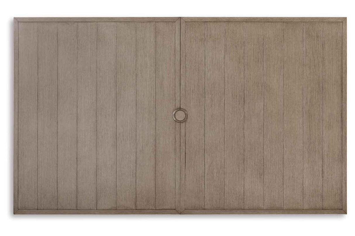 Beach Front Beige Outdoor Dining Table by Ashley at Eve Furniture