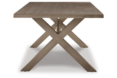Beach Front Beige Outdoor Extendable Dining Table by Ashley at Eve Furniture