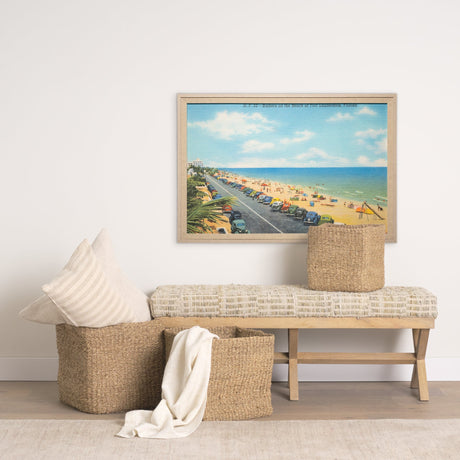Beach Postcard II by Wild Apple Portfolio a Framed Art Print Matted under Glass by Mercana at Eve Furniture