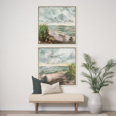 Beach View II by Mercana Studio Hand-Embellished Textured Framed Canvas Artwork by Mercana at Eve Furniture