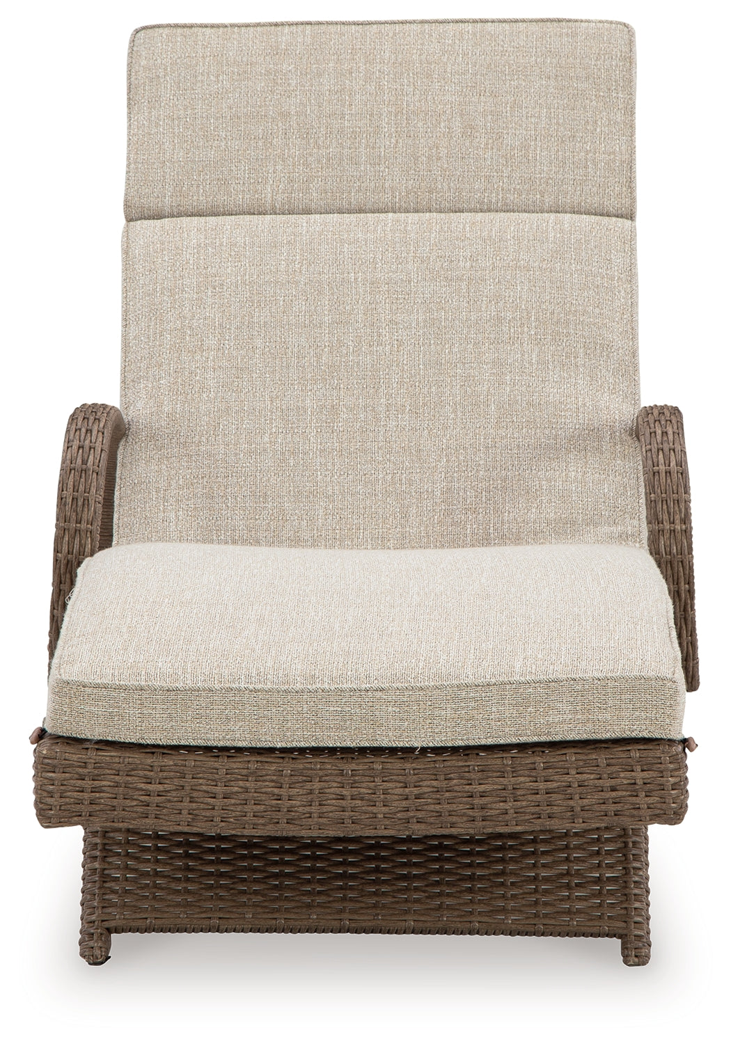 Beachcroft Beige Outdoor Chaise Lounge with Cushion