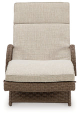 Beachcroft Beige Outdoor Chaise Lounge with Cushion