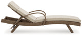 Beachcroft Beige Outdoor Chaise Lounge with Cushion