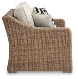 Beachcroft Beige Outdoor Loveseat with Cushion