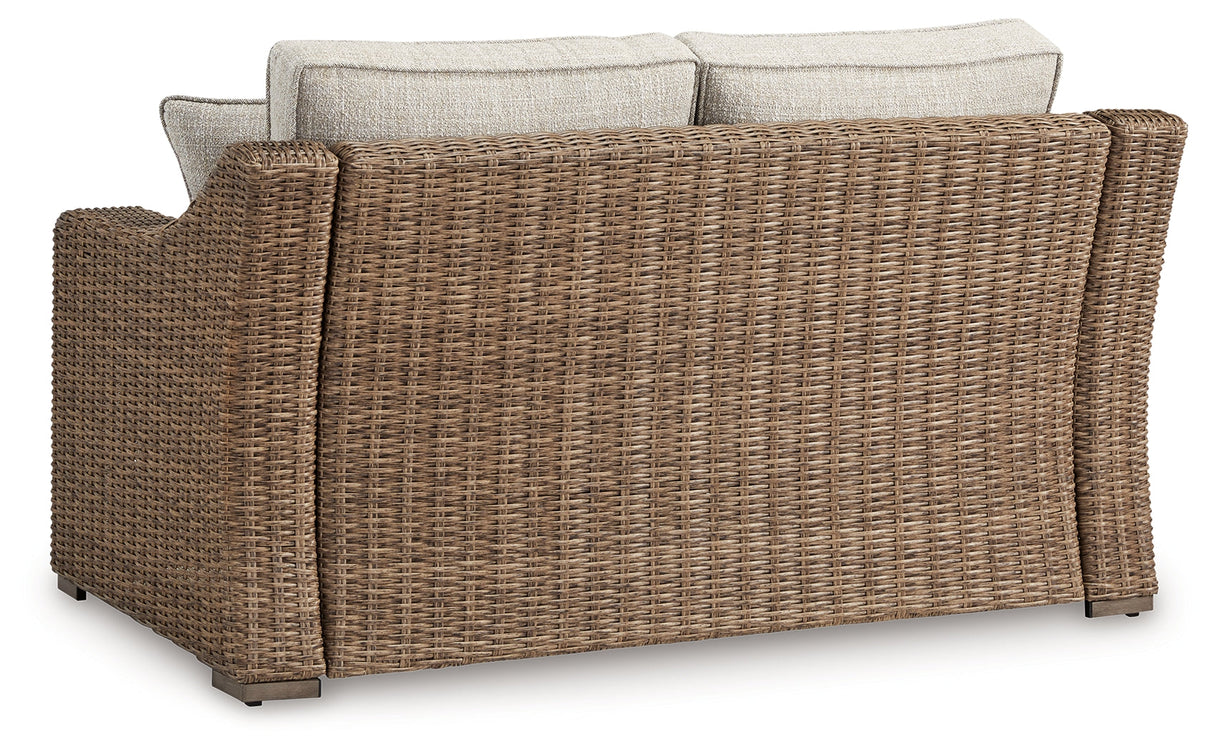 Beachcroft Beige Outdoor Loveseat with Cushion