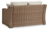 Beachcroft Beige Outdoor Loveseat with Cushion