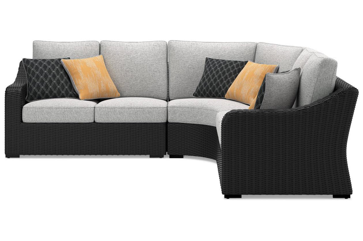 Beachcroft Black 3-Piece Outdoor Sectional by Ashley at Eve Furniture