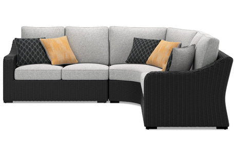 Beachcroft Black 3-Piece Outdoor Sectional by Ashley at Eve Furniture