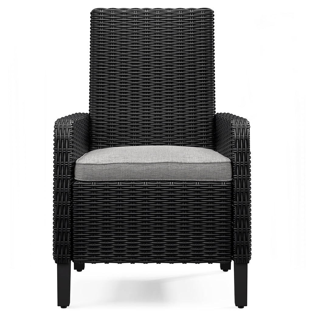 Beachcroft Black/Light Gray Outdoor Arm Chair with Cushion