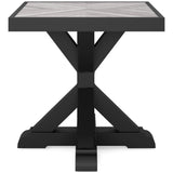 Beachcroft Black/Light Gray Outdoor End Table