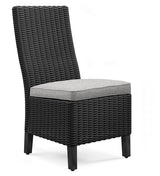 Beachcroft Black/Light Gray Outdoor Side Chair with Cushion