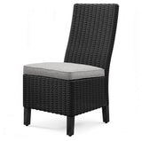 Beachcroft Black/Light Gray Outdoor Side Chair with Cushion