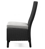 Beachcroft Black/Light Gray Outdoor Side Chair with Cushion