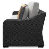 Beachcroft Black/Light Gray 2-Piece Outdoor Sectional by Ashley at Eve Furniture