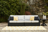 Beachcroft Black/Light Gray 2-Piece Outdoor Sectional by Ashley at Eve Furniture