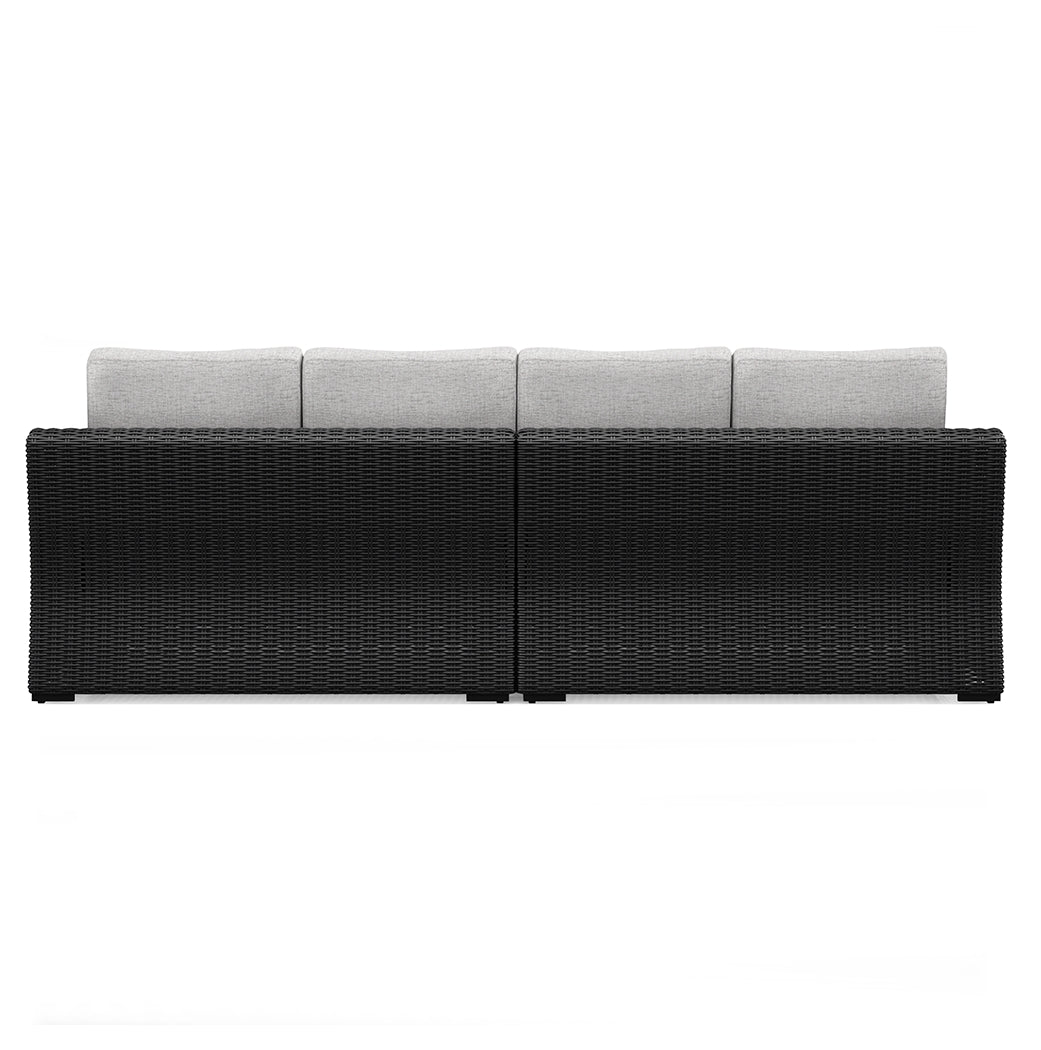 Beachcroft Black/Light Gray 2-Piece Outdoor Sectional by Ashley at Eve Furniture