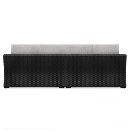 Beachcroft Black/Light Gray 2-Piece Outdoor Sectional by Ashley at Eve Furniture