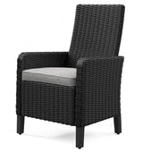 Beachcroft Black/Light Gray Outdoor Arm Chair with Cushion by Ashley at Eve Furniture