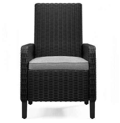 Beachcroft Black/Light Gray Outdoor Arm Chair with Cushion by Ashley at Eve Furniture